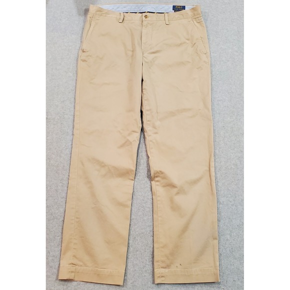 Polo‎ Ralph Lauren Men's Stretch Straight Fit Chino Pants, 35/32, Beige Khaki - Picture 1 of 9